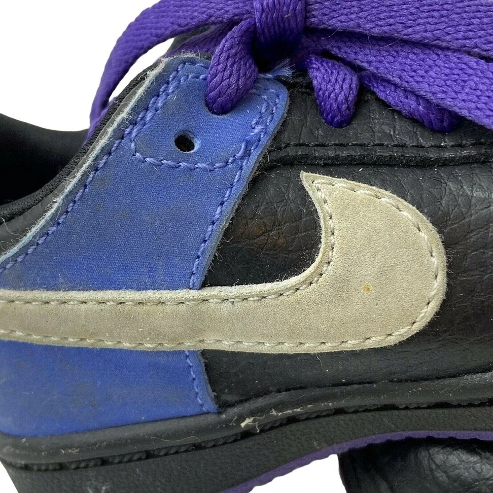 Nike Santa Cruise Leather Infant Baby Sneakers Shoes Size 5 Black Blue‎ Purple